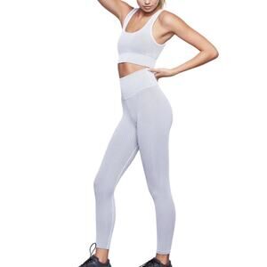 Good American Seamless Ribbed Legging - White/Grey